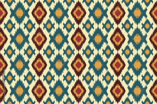 Ethnic Ikat Pattern Seamless Bohemian Style Fabric Texture