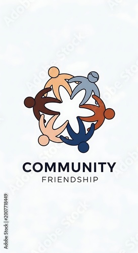 Community Friendship Symbol - Diverse People United Together.