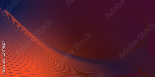Fotografía Luminous navy blue, maroon and orange wave forms drifting across a dark shadowed backdrop with faint sparkles, sleek futuristic vector style
