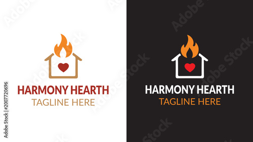  Harmony Hearth Logo Design Template