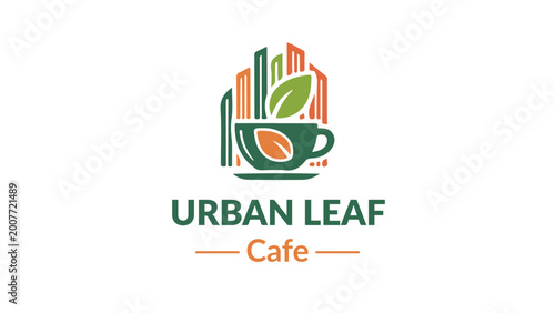 Urban Leaf Cafe Logo Design Template