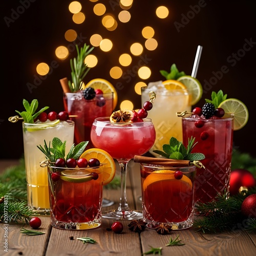 Festive Cocktails - A Colorful Celebration of Holiday Drinks.