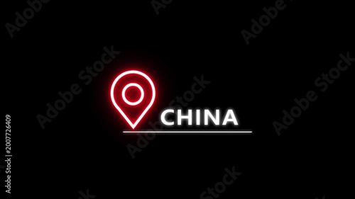 Glowing Location Pointer Icon Animation. Direction Location Pin Symbol.