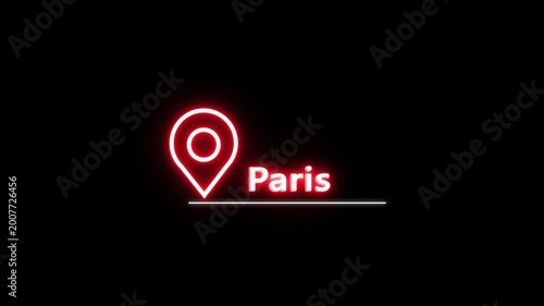 Glowing Location Pointer Icon Animation. Direction Location Pin Symbol.