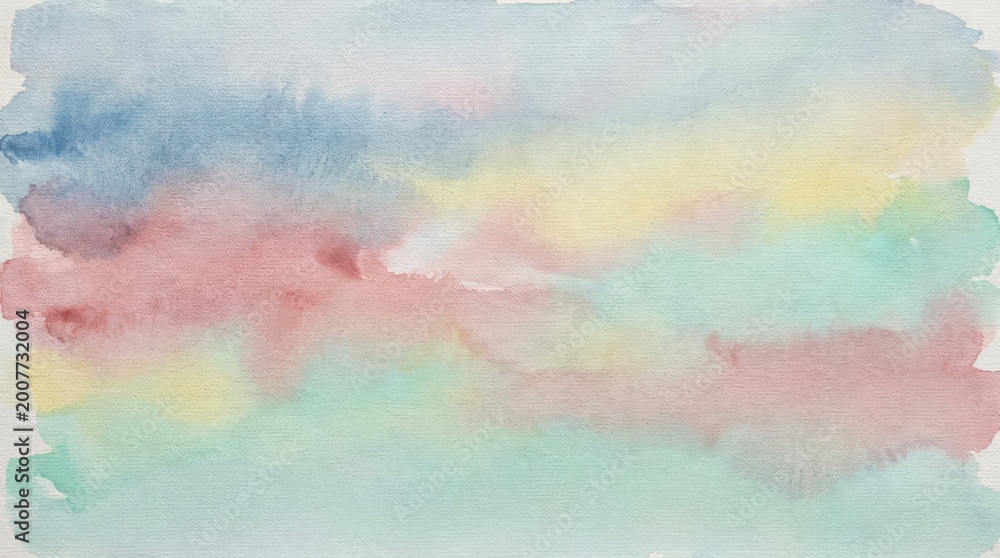 Obraz premium Artistic Expression Background: Watercolor paint strokes blending lightly on textured canvas 