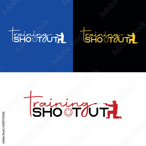 Bild auf Leinwand Training Shootout Logo: Showcasing the dynamic and competitive spirit of target practice, this logo embodies precision, focus, and the thrill of the shootout, ideal for training or event branding