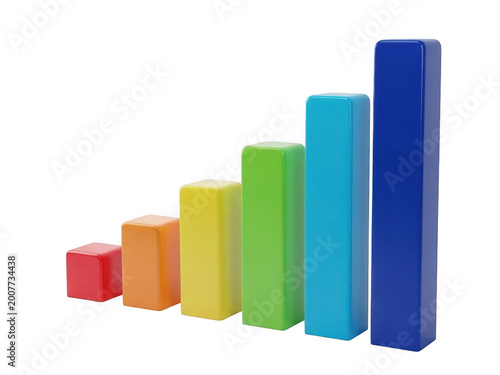 Free Download Colorful 3d bar graph isolated on transparent background - GFXLoad