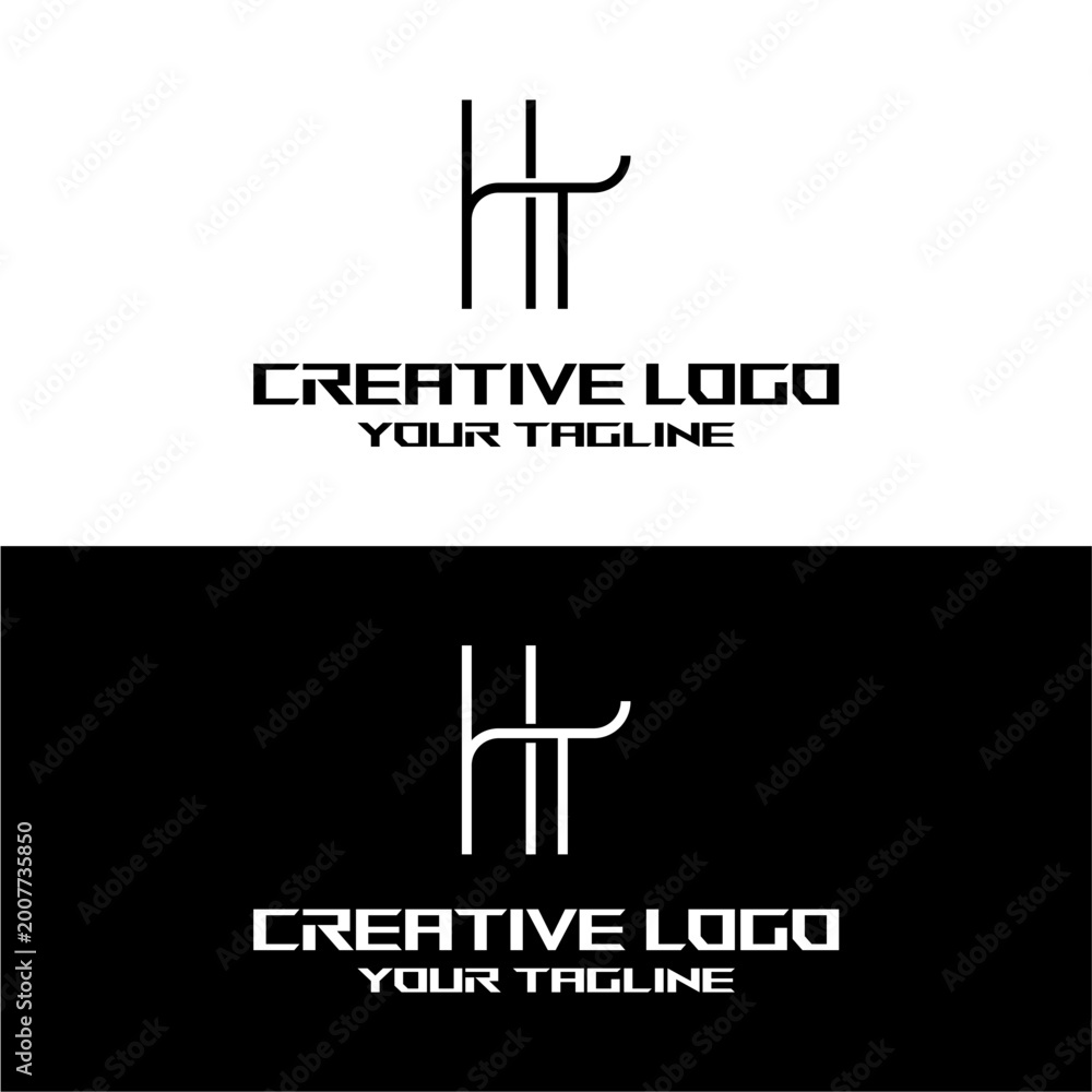 Obraz premium creative letter logo ht design vector