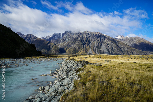 Tableau sur toile Beautiful Snowy Mountain Scenery of Mt Cook National Park South Island New Zeala