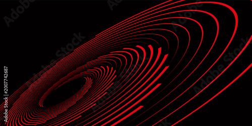 Konstfotografi Red and black vector 3d futuristic tech glow and shinning line simple modern abs