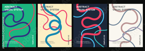Obraz na plátně Modern Abstract poster Background Templates with Creative Curvy line