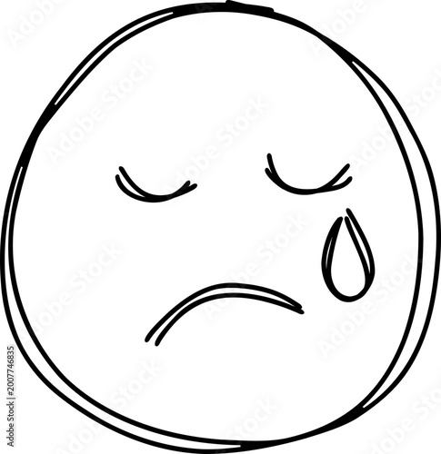 Konstfotografi Doodle Sad Crying Face For Scrapbook