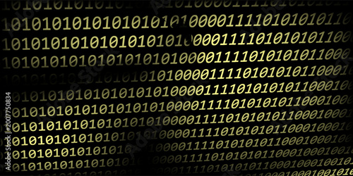 Bitcoin crypto currency search in binary code, cyber space, vector