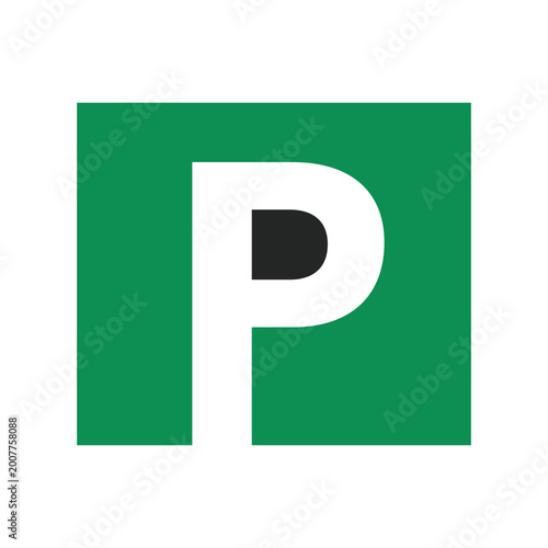 Modern Initial Letter P Square Icon