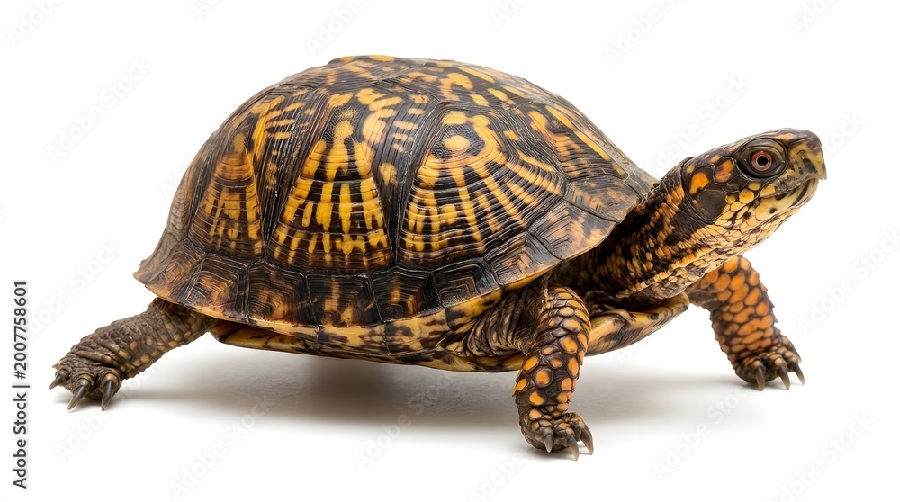 Obraz premium common box turtle, isolated on white