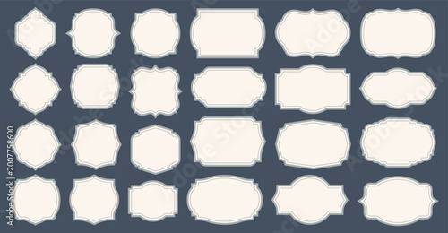 Vintage Label Frame Collection Set, Elegant Banner Template , Decorative Label Frames