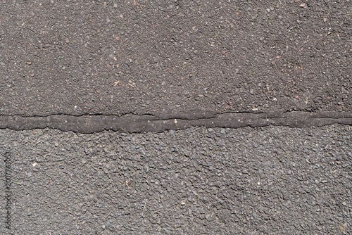 expansion joint between two different asphalt surfaces