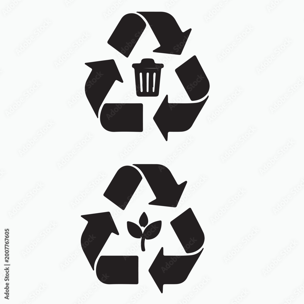 Obraz premium An eco-friendly green recycle symbol vector illustration featuring a circular arrow design to represent the environmental concept of nature conservation and sustainable waste reuse