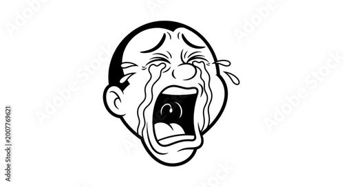 Fotografie Man Crying Out Loud in Distress.