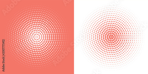 Tableau sur toile Red and white concentric spiral circles logo symbol