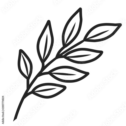 Outline of a Leafy Branch