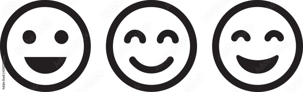 Fototapeta premium Happy Mood Feeling Emotion Icon Set