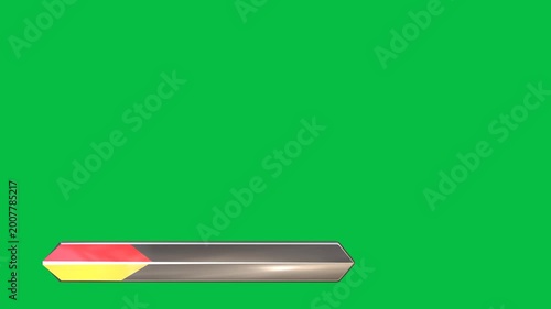3D Metallic Hexagonal Lower Third Rotating and Unfolding on Green Screen Background. 3D Rendering.