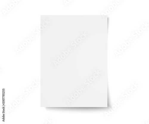 Magazine cover isolated on transparent background, blank brochure mockup, sheet of paper with shadow - vector