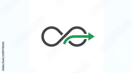 A simple black symbol with a green arrow pointing to the left.