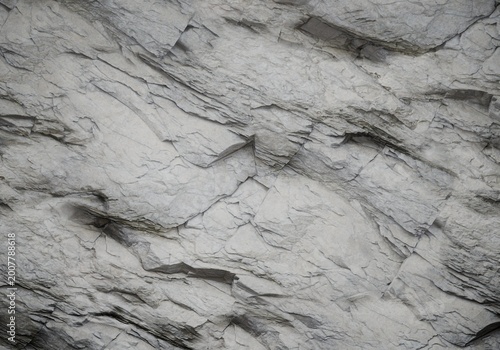 Fotografie Realistic cracked limestone cliff face, 3D render background