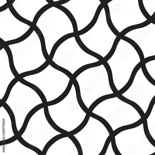 Abstract thick black net pattern art.