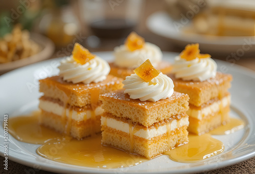 cake slices with cream filling