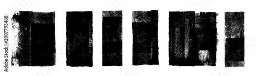 Ink roller textures set, grunge stamp texture, dust overlay dirty backgrounds effect with rough edges, letterpress grain texture design, shapes with a halftone dots screen print texture