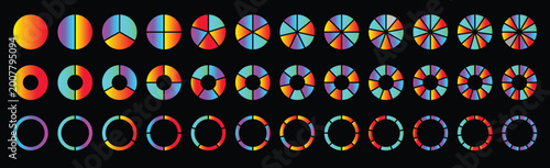 Tableau sur toile Pie charts