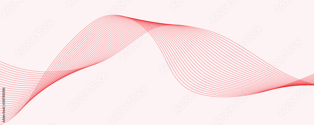 Obraz na płótnie Red Wave Line Abstract Background