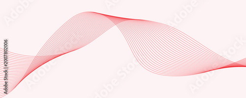 Obraz na płótnie Red Wave Line Abstract Background