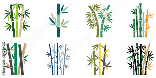 bamboo vector illustration in different color and different types 