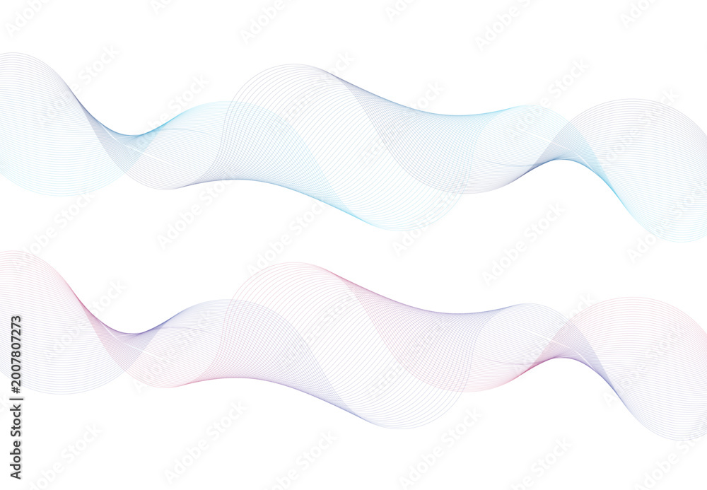 Fototapeta premium Colorful Line Wave Curve flow motion illustration, Smoke design, Vector lines, Modern background design.