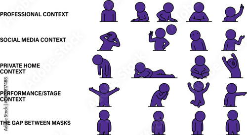 Obraz na plátně Identity Switching Character Set – Social Media Persona Behavior