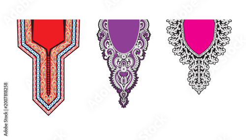 women clothing dress neckline design vector illustration Asian fashion design