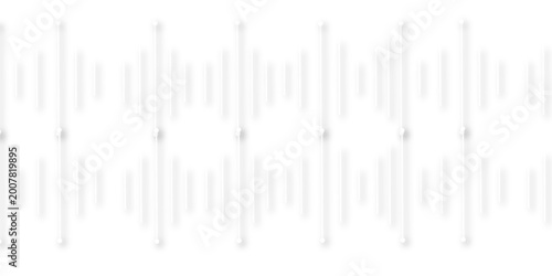 Sound waves vector illustration. Audio wave vector illustration of an abstract music background. Symmetrical showing white audio equalizer waveform bars displayed on a gray background 


