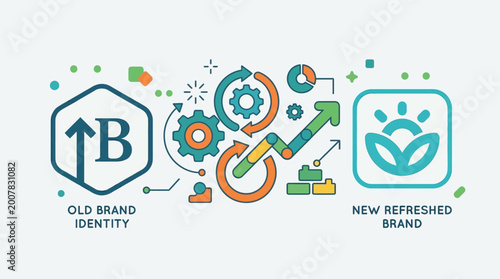 Tableau sur toile Business branding concept with icons.