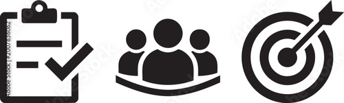Three work business workflow icon bundle
