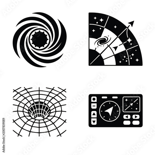 Tableau sur toile Space exploration and celestial phenomena icon collection with astronomy