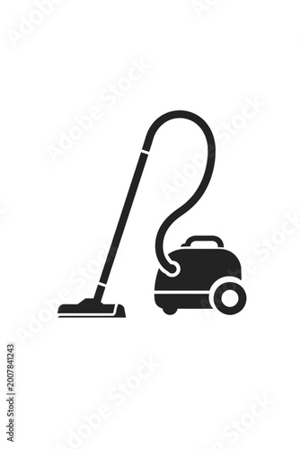 Iconic Vacuum Cleaner Silhouette: A Simple, Elegant, and Versatile Vector Illustration for Cleaning, Home, and Household Services Websites, Apps, and Marketing Materials.