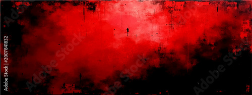 Schilderij op canvas Vector Abstract grunge textured vibrant blood red color art evokes emotion, intensity and passion, design element adds striking visual impact