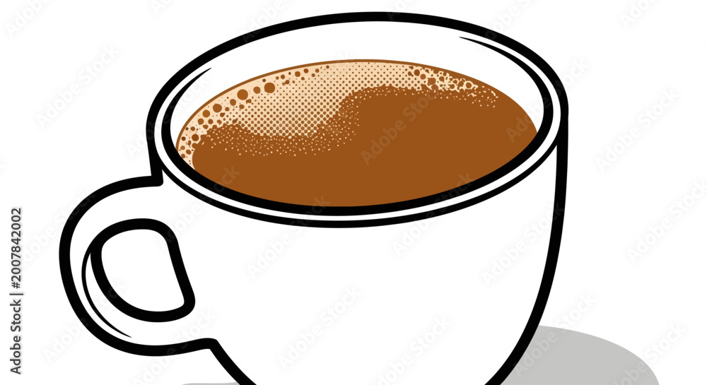 Εκτύπωση καμβά Illustration of Coffee in a Cup.