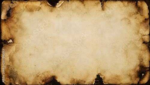 An antique, textured parchment scroll, displaying a classic, vintage design with a weathered effect