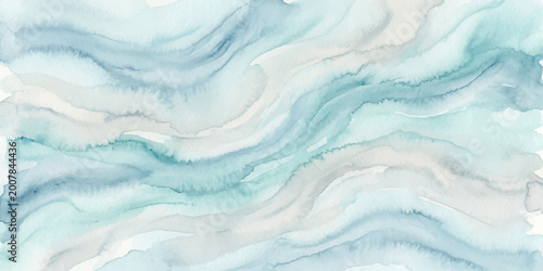 Canvastavla Soft watercolor washes in tranquil shades of blue and green create a serene, flowing abstract background evoking the gentle movement of water