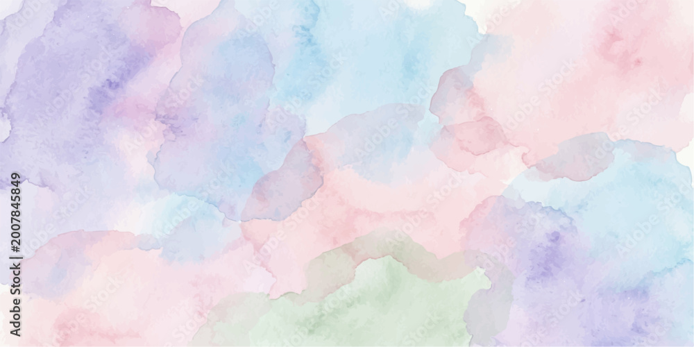 Fototapeta premium Vintage hand painted blue sky watercolor background with abstract ink splashes and grunge paper texture design